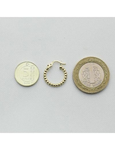 Altın Top Halka Küpe (Çapı: 1.5cm)  resmi