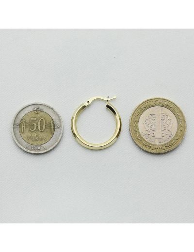  Keskin Altın Halka Küpe (Çapı:2.3 cm)  resmi