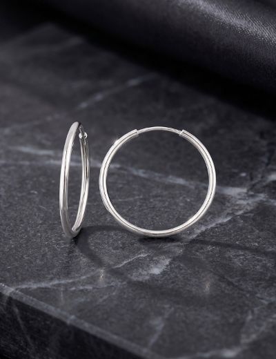 Beyaz Altın Halka Küpe (Çapı: 2.20cm) resmi