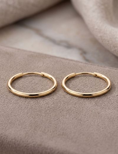 Altın Minik Halka Küpe (Çap: 1.5cm) resmi