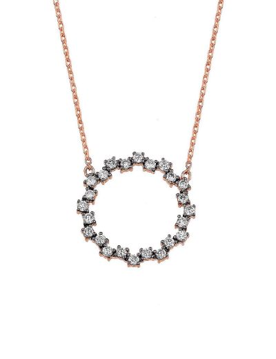 Pırlanta Halka Altın Kolye resmi