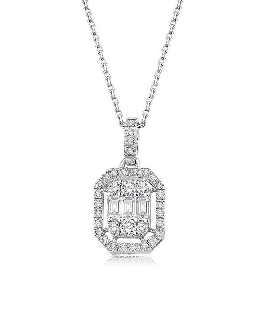 Klasik Pırlanta Baget Kolye resmi