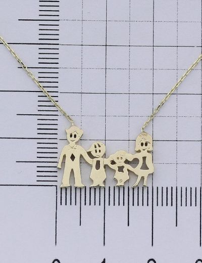 Altın Mutlu Aile Kolye resmi