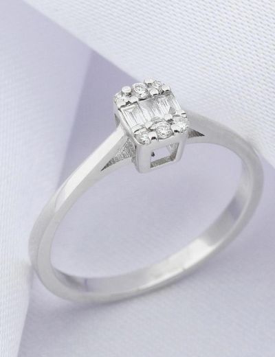 0.12 Karat Baget Pırlanta Yüzük (G-H VS/Tektaş Görseli) resmi