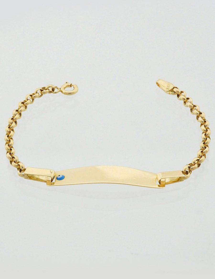 Altın Bebek Künye Bileklik-Nazar Boncuklu resmi