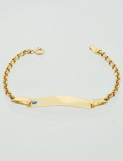 Altın Bebek Künye Bileklik-Nazar Boncuklu resmi