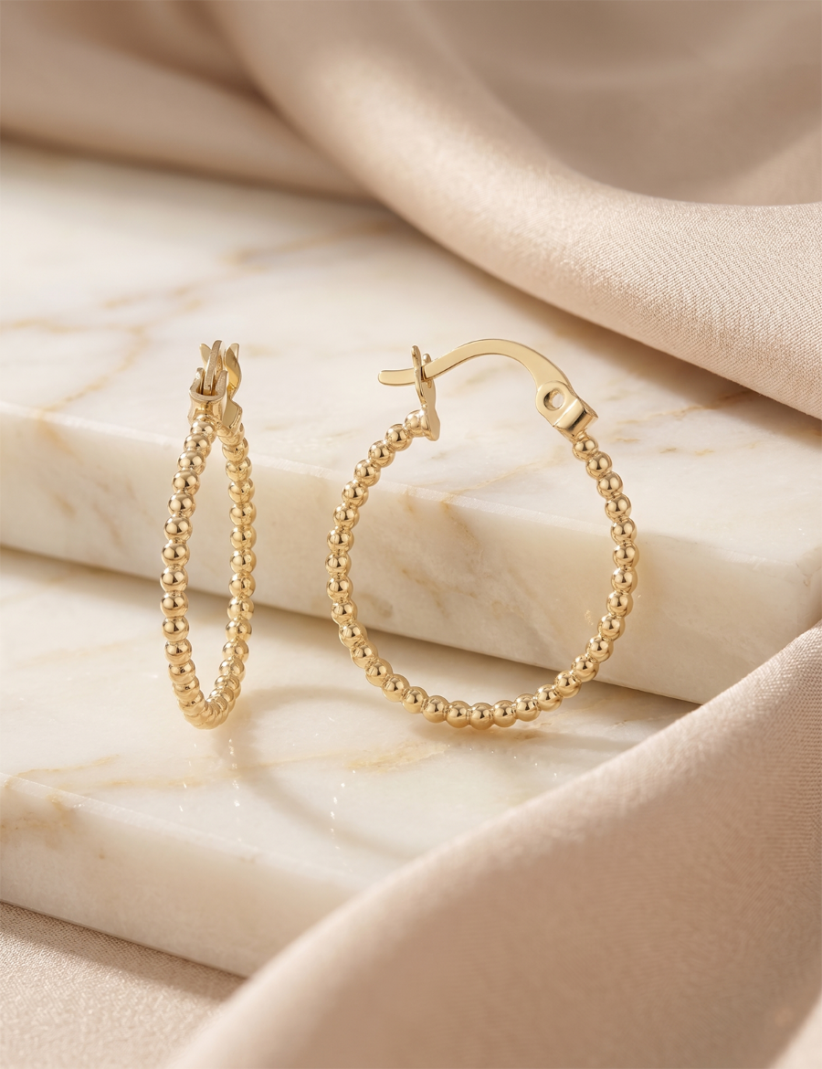 Altın Top Halka Küpe (Çapı:1.8cm) resmi