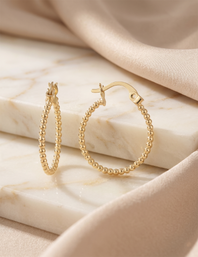 Altın Top Halka Küpe (Çapı:1.8cm) resmi