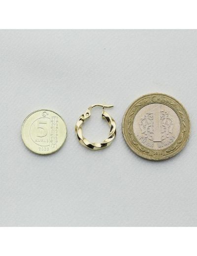 Burgu Altın Halka Küpe (Çapı: 1.5 cm) resmi