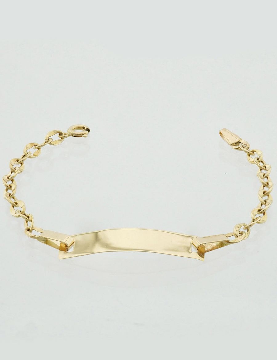 Klasik Altın Çocuk Künye Bileklik resmi