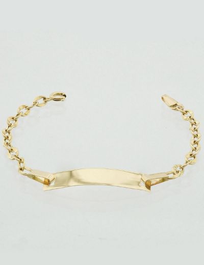 Klasik Altın Çocuk Künye Bileklik resmi