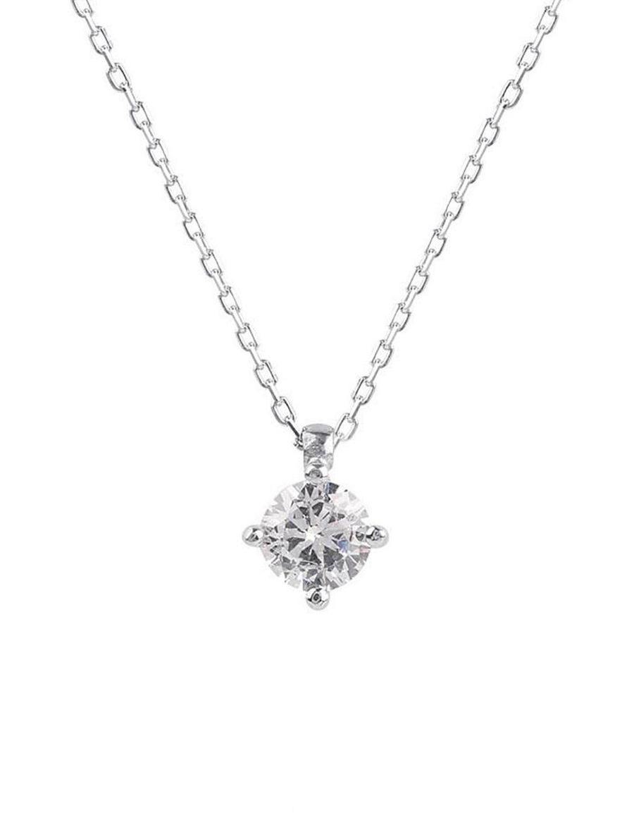 0.10Karat E-F VS Pırlanta Çapraz Tırnak Tektaş Kolye resmi