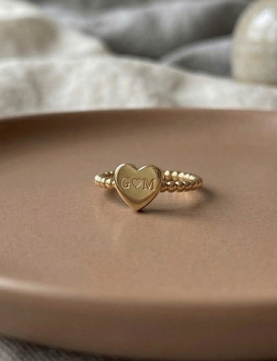 14 Ayar Kalp Chocolate Yüzük resmi