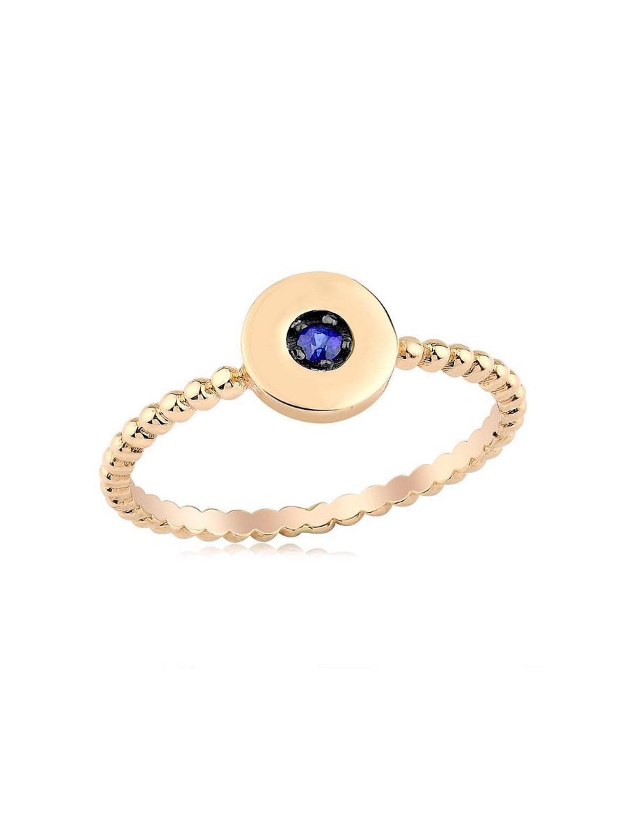 Safir Taşlı Tasarım Eklem Yüzük resmi