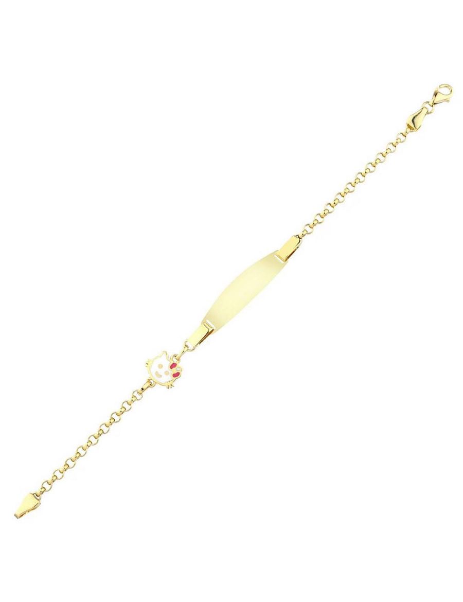 Hello Kiti Altın Çocuk Künye Bileklik resmi
