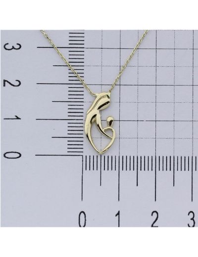 14 Ayar Altın Anne Çocuk Kolye resmi