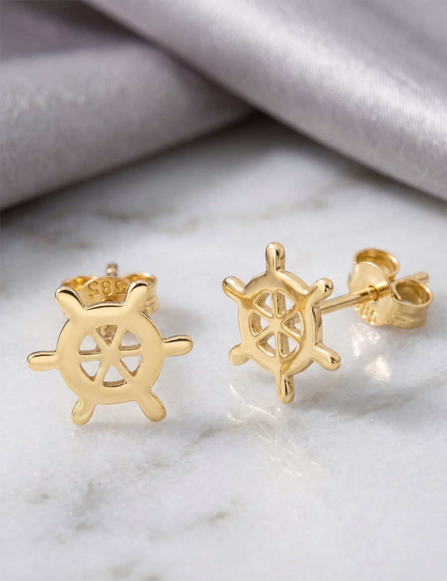 Altın Gemici Dümeni Tragus Küpe resmi