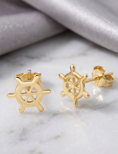 Altın Gemici Dümeni Tragus Küpe resmi