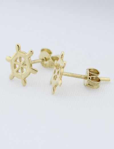 Altın Gemici Dümeni Tragus Küpe resmi