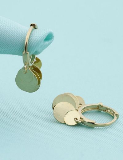 Neşeli Altın Halka Küpe-14 Ayar resmi