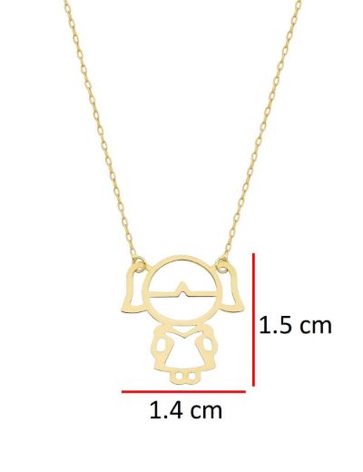 Örgülü Kız 14 Ayar Altın Kolye resmi