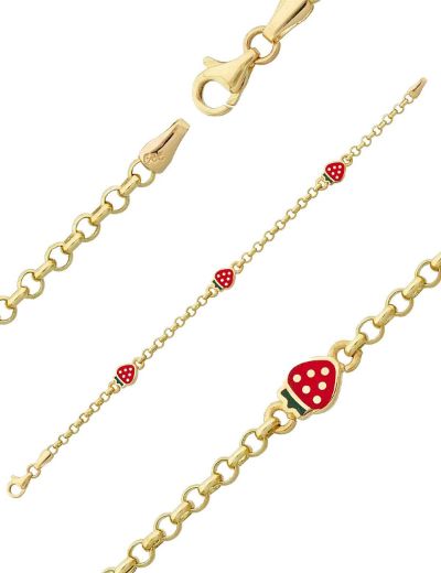 Tatlı Çilek Altın Çocuk Bileklik resmi