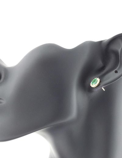 Doğal Zümrüt Anturaj Pırlanta Küpe resmi