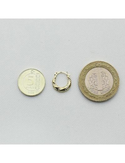 Altın Minik Noktalı Meltem Küpe (Çapı: 1.20cm) resmi