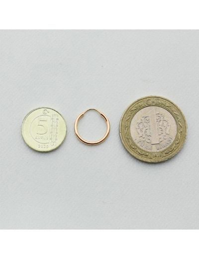 Pembe Altın Minik Halka Küpe (Rose Gold - Çap: 1.5cm)  resmi