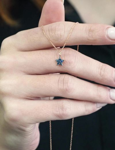 Safir Klasik Yıldız Kolye resmi