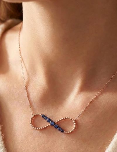 Safir Sonsuzluk Kolye resmi