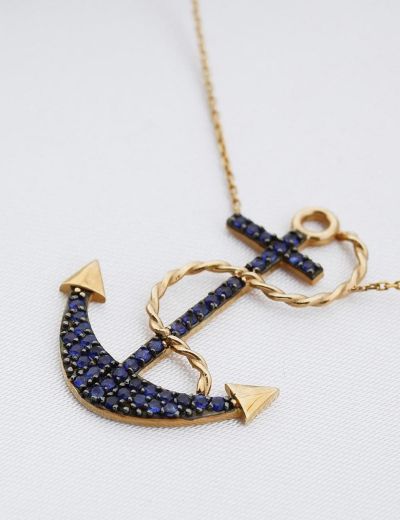 Safir Çapa Kolye resmi