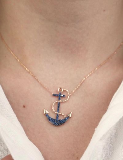 Safir Çapa Kolye resmi