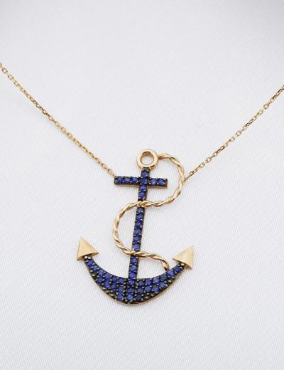 Safir Çapa Kolye resmi