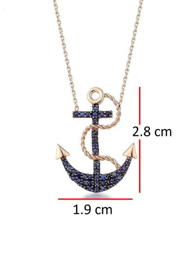 Safir Çapa Kolye resmi