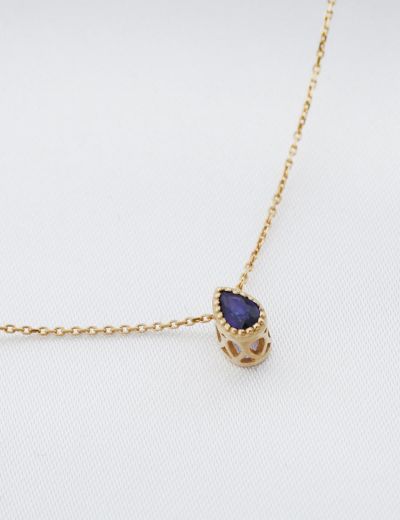 Tek Damla Safir Kolye resmi