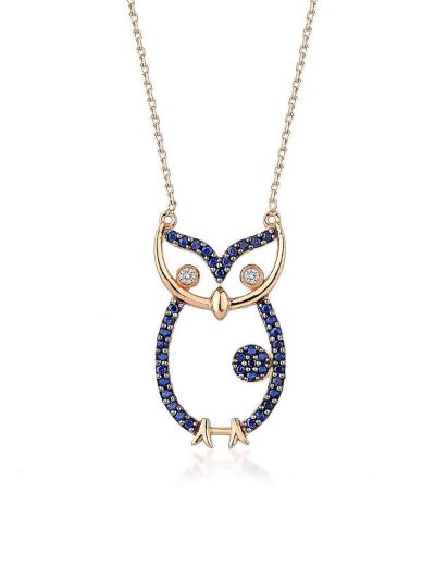 Safir Baykuş Kolye resmi