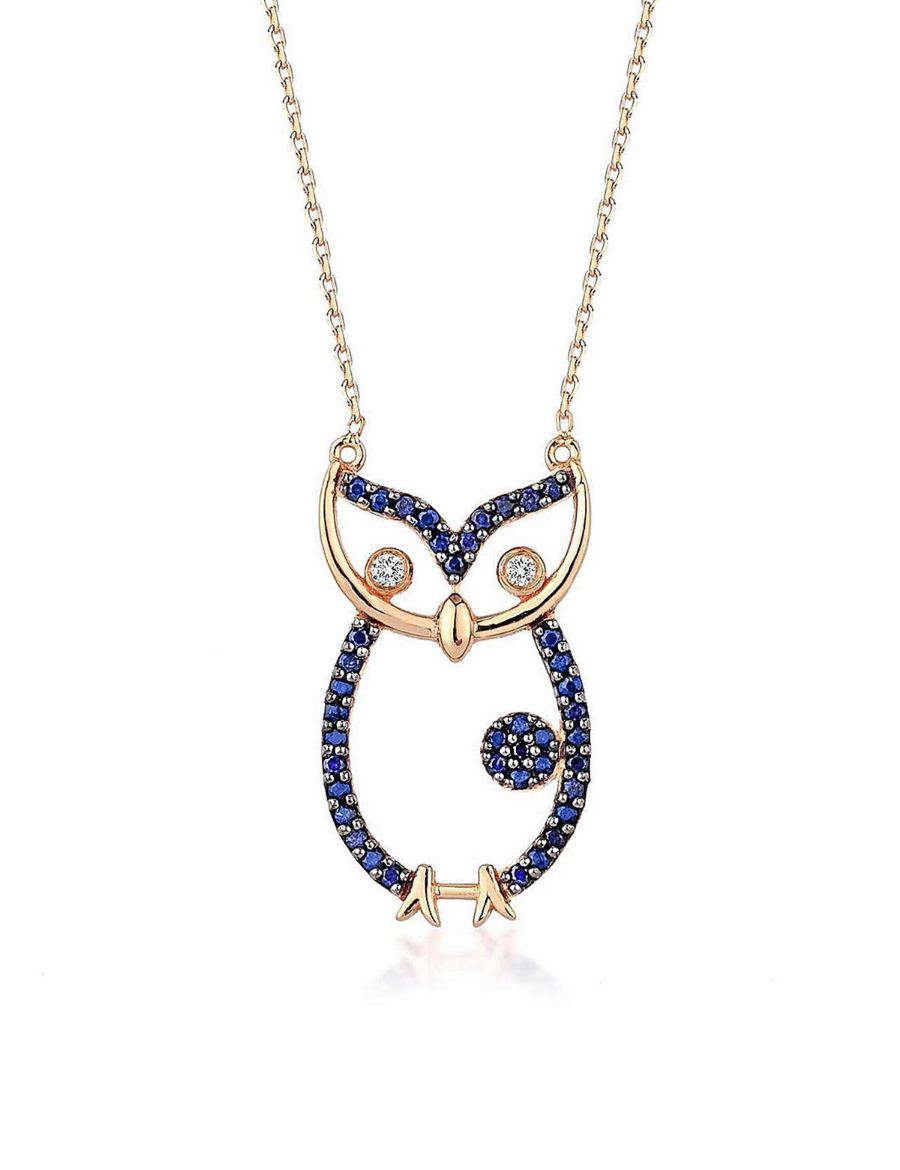 Safir Baykuş Kolye resmi