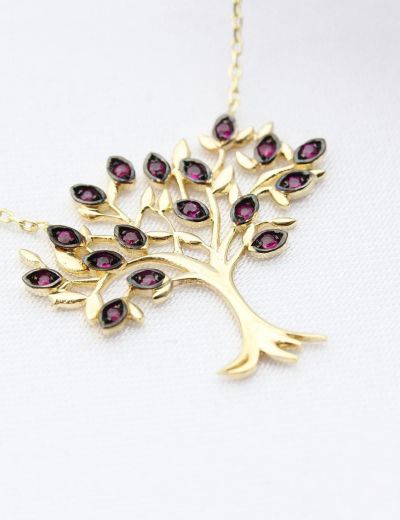Yakut Hayat Ağacı Kolye resmi