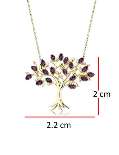 Yakut Hayat Ağacı Kolye resmi
