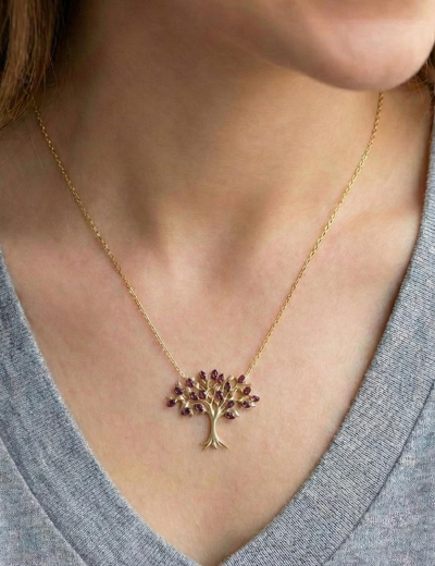 Yakut Hayat Ağacı Kolye resmi