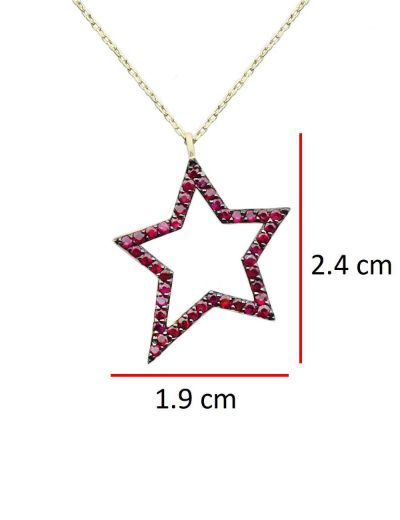 Yakut Keskin Yıldız Kolye resmi
