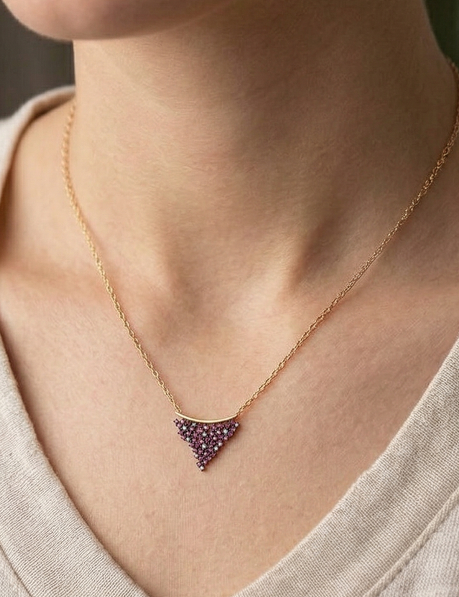 Üzüm Salkımı Yakut Safir Kolye resmi