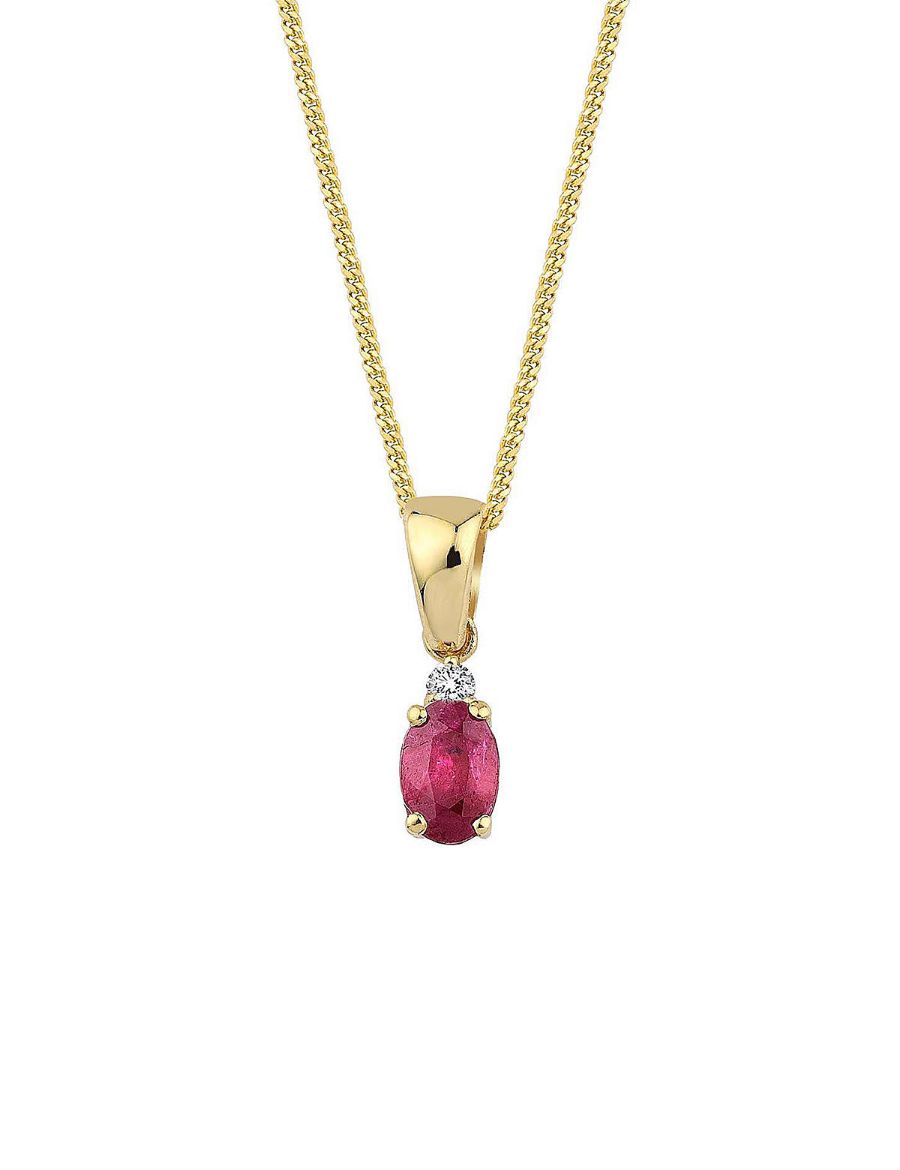 Yakut Pırlanta Tektaş Kolye resmi