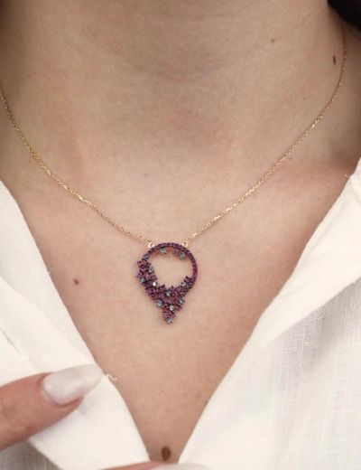 Doğanın Renkleri Halka Salkım Kolye resmi