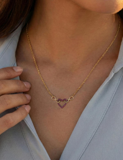 Sonsuz Sevgi Doğal Yakut Kolye resmi