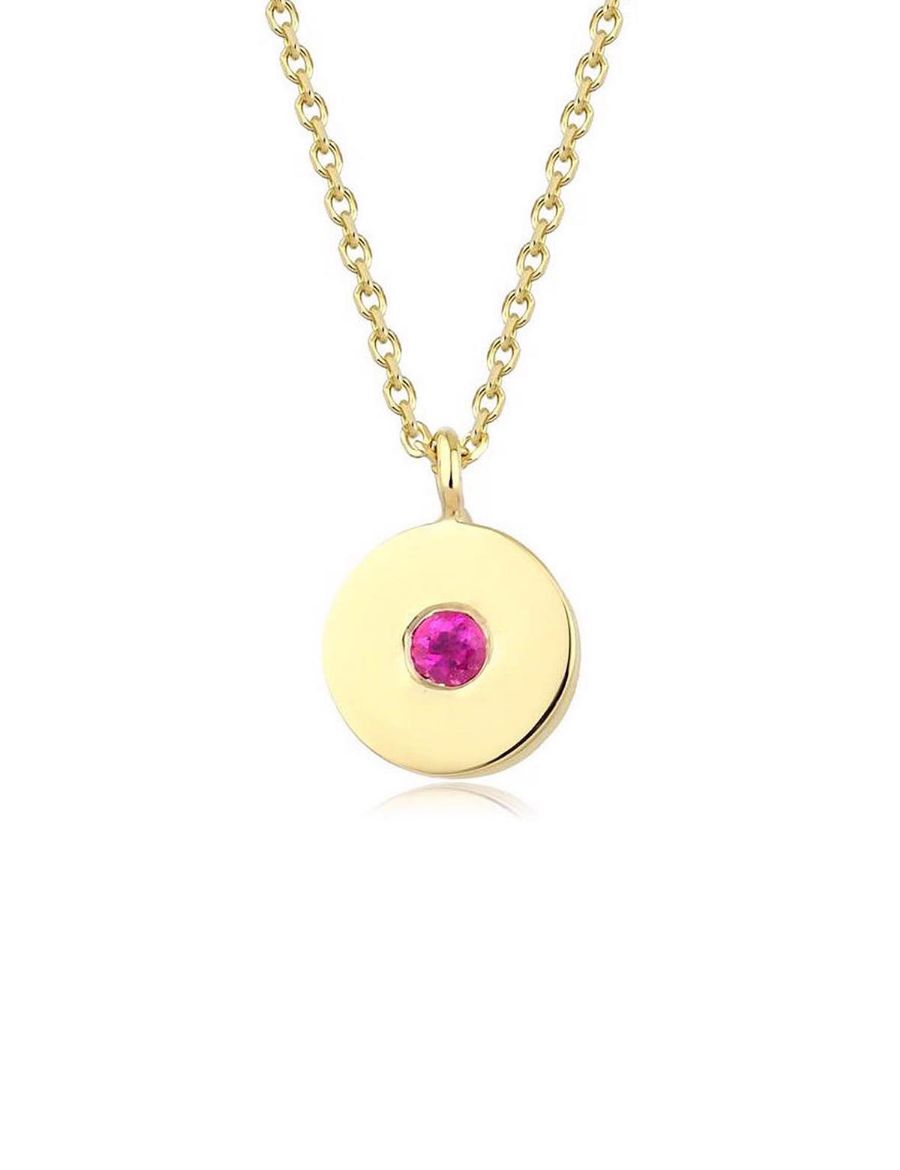 Minimalist Yakut Tektaş Kolye resmi