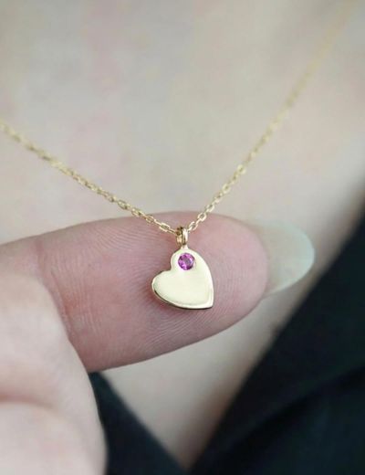 Yakut Kalbimin Tek Sahibi Altın Kolye resmi