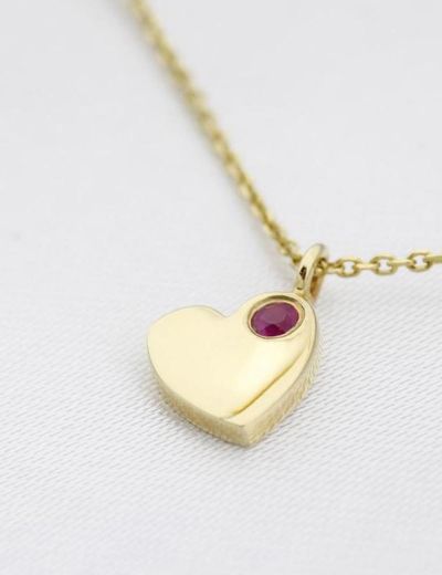 Yakut Kalbimin Tek Sahibi Altın Kolye resmi