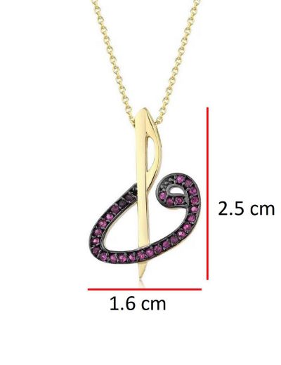 Yakut Vav Elif Kolye resmi